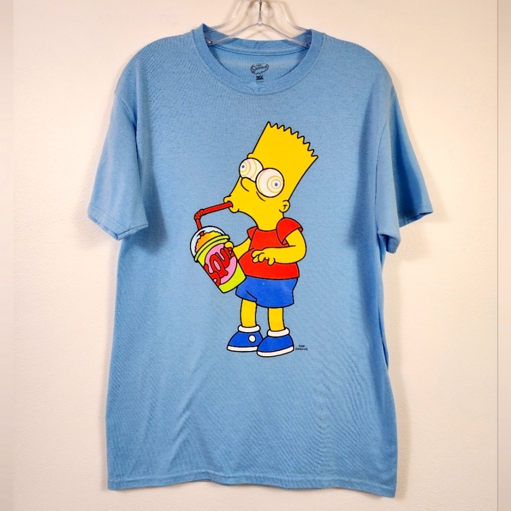 The Simpsons Men's Blue Graphic T-shirt, Size Medium